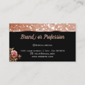 Luxe  Roos Gouden Glitter Lichtgevende Sterren Visitekaartje (Achterkant)