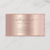 Luxe Roos Gouden Glitter Lijst Script Monogram Visitekaartje (Achterkant)