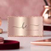 Luxe Roos Gouden Glitter Lijst Script Monogram Visitekaartje