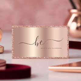 Luxe Roos Gouden Glitter Lijst Script Monogram Visitekaartje