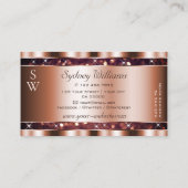 Luxe Roos Gouden Glitter Sparkle Stars Monogram Visitekaartje (Achterkant)