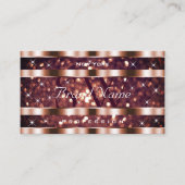 Luxe Roos Gouden Glitter Sparkle Stars Monogram Visitekaartje (Voorkant)