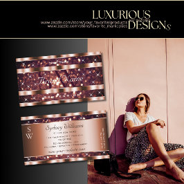 Luxe Roos Gouden Glitter Sparkle Stars Monogram Visitekaartje