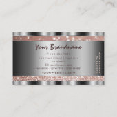 Luxe Roos Gouden Glitter Sterren Zilveren Optiek Visitekaartje (Achterkant)