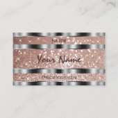 Luxe Roos Gouden Glitter Sterren Zilveren Optiek Visitekaartje (Voorkant)