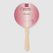 Luxe roos-gouden liefdadigheidsveiling handwaaier (Achterkant)