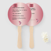 Luxe roos-gouden liefdadigheidsveiling handwaaier (Voorkant en achterkant)