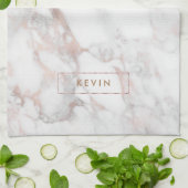 Luxe roos-gouden marmeren steen theedoek (Gevouwen)