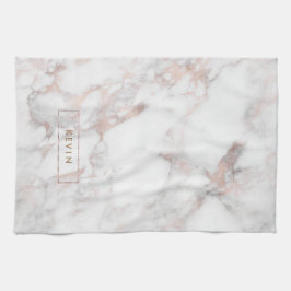 Luxe roos-gouden marmeren steen theedoek