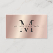 Luxe Roos Gouden Metallic Folie Elegant Visitekaartje (Voorkant)