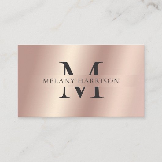 Luxe Roos Gouden Metallic Folie Elegant Visitekaartje (Voorkant)