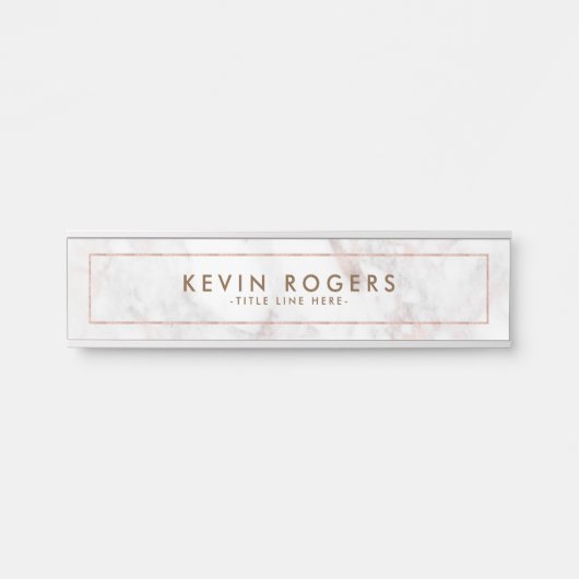 Luxe roos-gouden smelttextuur deurbordje (Voorkant)