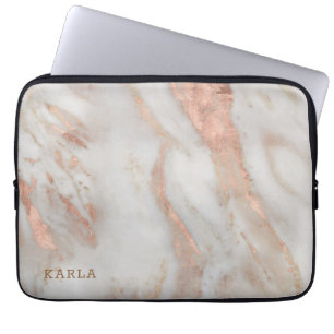 Luxe roos-gouden smelttextuur laptop sleeve