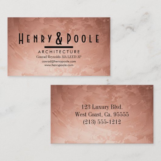 Luxe Roos Gouden Venetiaanse gips & Designers Visitekaartje (Voorkant / Achterkant)