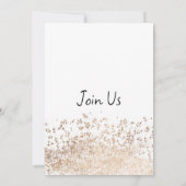 Luxe roos gouden witte script confetti bruiloft kaart (Achterkant)