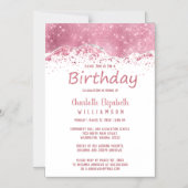 Luxe roos goudglitter Birthday Magnetische Uitnodiging (Voorkant)