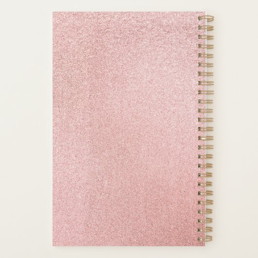 Luxe Roos goudglitter Planner (Achterkant)