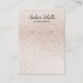 Luxe Roos goudglitterjuwelen oorscherm Visitekaartje (Voorkant)