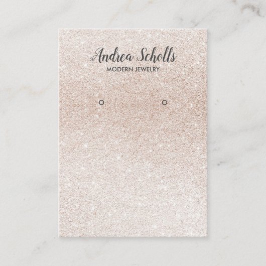 Luxe Roos goudglitterjuwelen oorscherm Visitekaartje (Voorkant)