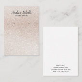 Luxe Roos goudglitterjuwelen oorscherm Visitekaartje (Voorkant / Achterkant)