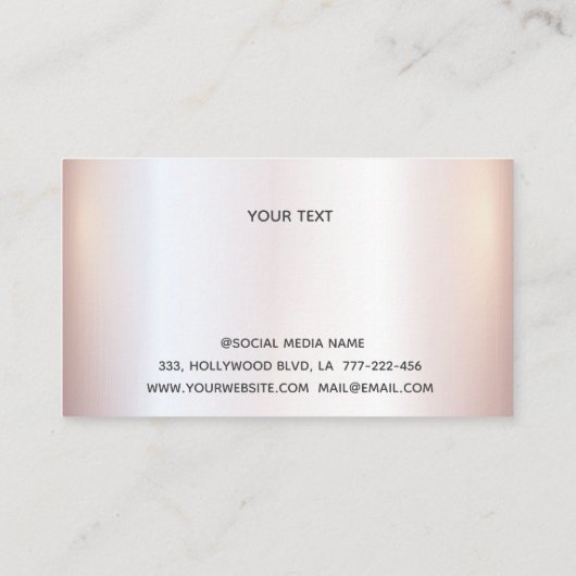 Luxe roos goudmakreel Nail salon Visitekaartje (Achterkant)