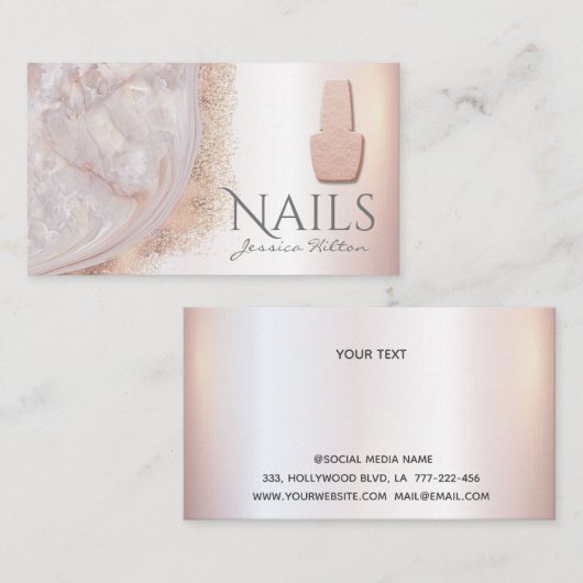 Luxe roos goudmakreel Nail salon Visitekaartje