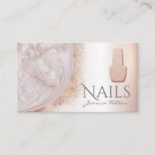 Luxe roos goudmakreel Nail salon Visitekaartje (Voorkant)
