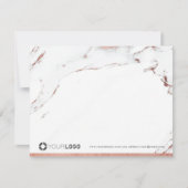 Luxe roos goudmarmer, gepersonaliseerde schrijfkun bedankkaart (Voorkant)