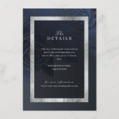Luxe roos marine  botanische bruiloft details informatiekaartje (Voorkant)