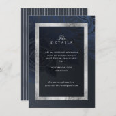 Luxe roos marine  botanische bruiloft details informatiekaartje (Voorkant / Achterkant)