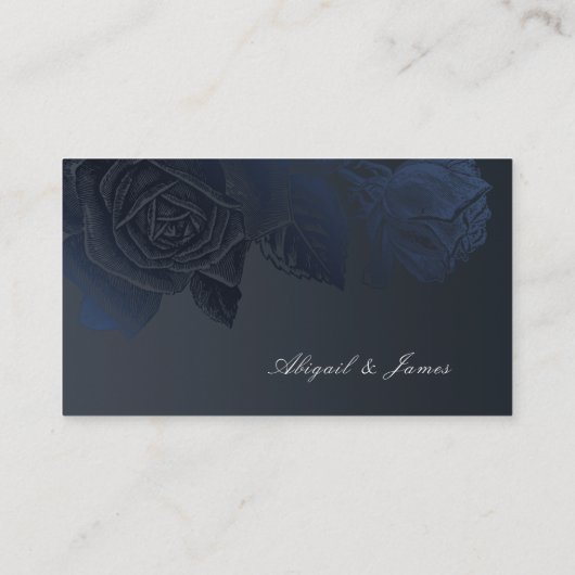 Luxe roos marine zilver  website Kaart invoegen Plaatskaartje (Achterkant)