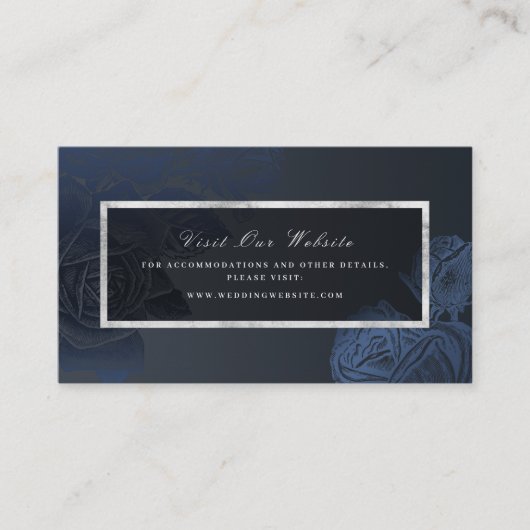 Luxe roos marine zilver  website Kaart invoegen Plaatskaartje (Voorkant)