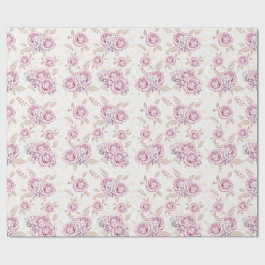 Luxe Roos Patroon Inpakpapier (Vlak)