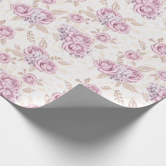 Luxe Roos Patroon Inpakpapier (Hoek)