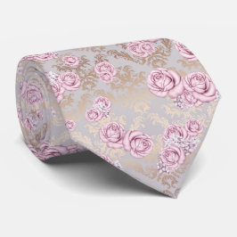 Luxe Roos Patroon Inpakpapier Stropdas