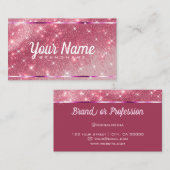 Luxe Roos Pink Glitter Sand Sparkling Stars Chic Visitekaartje (Voorkant / Achterkant)