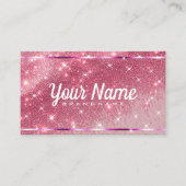 Luxe Roos Pink Glitter Sand Sparkling Stars Chic Visitekaartje (Voorkant)