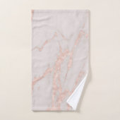 Luxe Roos Roze Blush Glitter Marble Aanpassen Bad Handdoek (Handdoek)