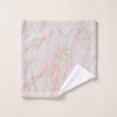 Luxe Roos Roze Blush Glitter Marble Aanpassen Bad Handdoek (Wasdoekje)