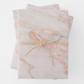 Luxe Roos Roze Blush Glitter Marble Aanpassen Inpakpapier Vel (In situ)