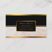 Luxe Roos Roze Blush Glitter Marble Aanpassen Visitekaartje (Voorkant)