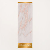 Luxe Roos Roze Blush Glitter Marble Aanpassen Yogamat (Voorkant)
