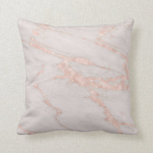 Luxe Roos Roze Blush Glitter Marble Cotton Kussen