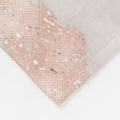 Luxe Roos Roze Blush Glitter Marble Fleece Deken (Hoek)