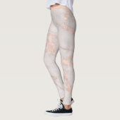 Luxe Roos Roze Blush Glitter Marmer Voeg tekst toe Leggings (Links)
