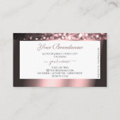 Luxe Roos Roze en Wit Sparkle Glitter Logo Visitekaartje (Achterkant)