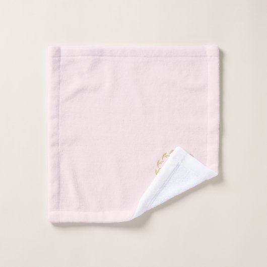 Luxe Roos roze goudvormig monogram Bad Handdoek (Wasdoekje)
