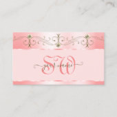Luxe Roos Roze Mousserende juwelen Initialen Visitekaartje (Voorkant)