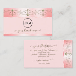 Luxe Roos Roze  mousserende juwelen met Logo Visitekaartje