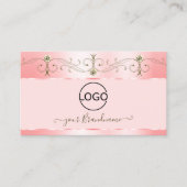 Luxe Roos Roze  mousserende juwelen met Logo Visitekaartje (Voorkant)